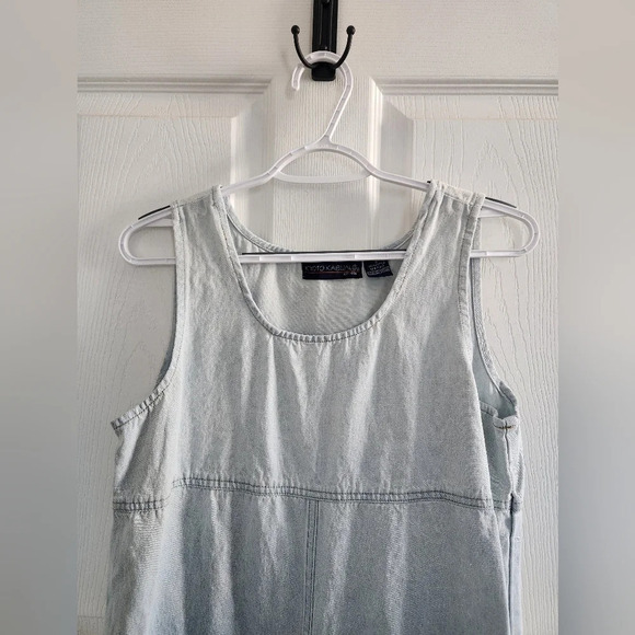 Kyoto Kasuals vintage 90s oversized lagenlook ombre denim maxi dress small - Picture 6 of 8